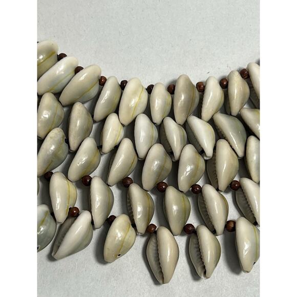 African cowrie shell Bib Style necklace Beach Wedding Boho Seashells Choker - Picture 2 of 9